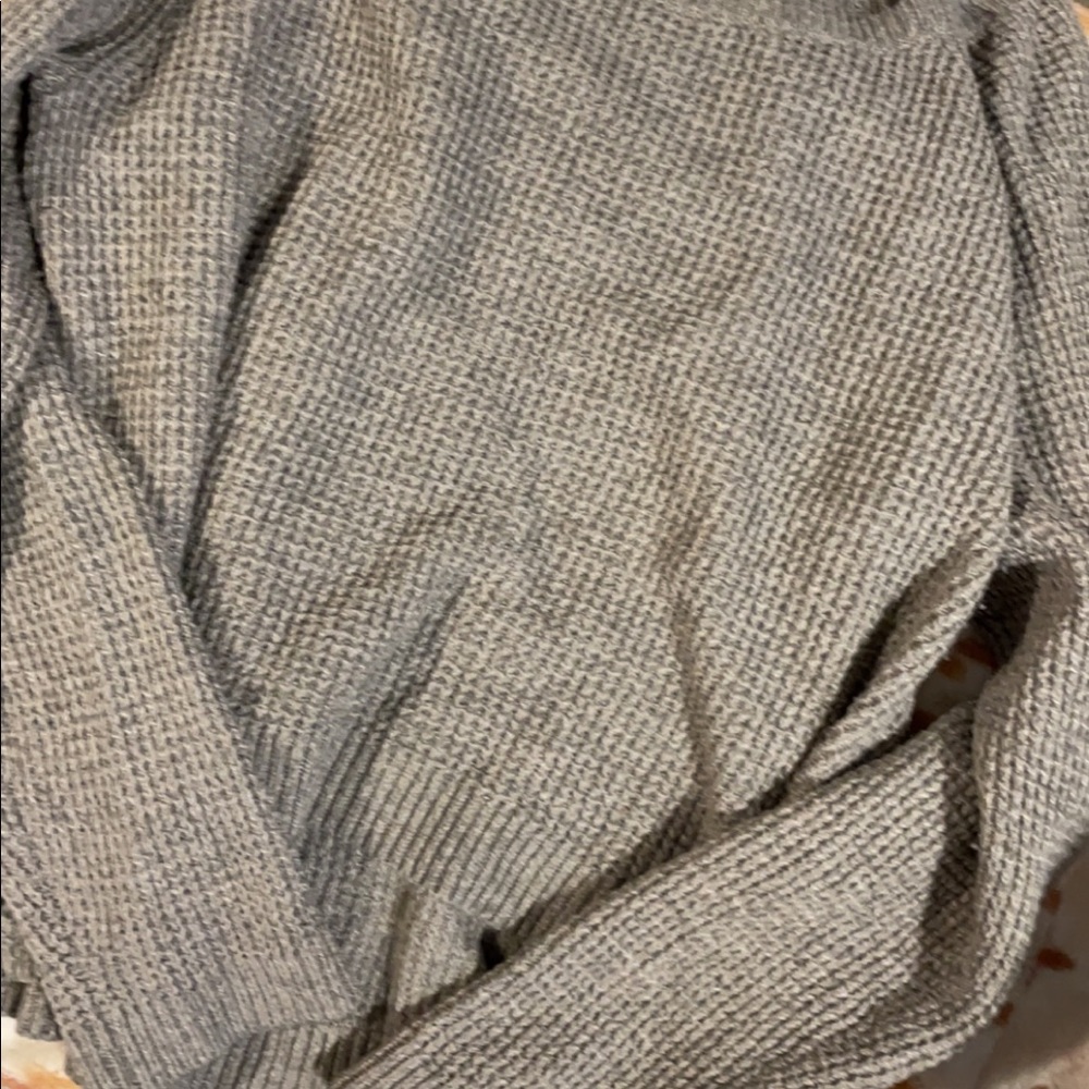 Chunky grey cable knit sweater